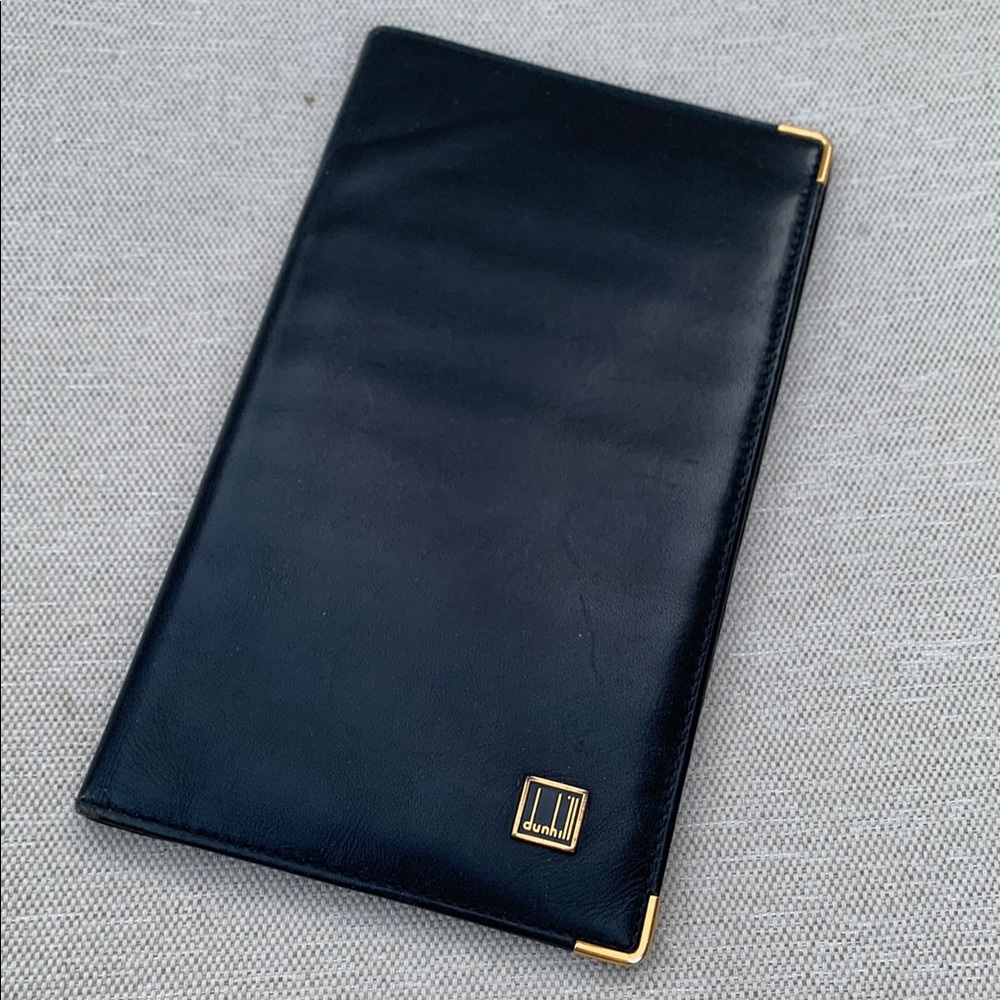Dunhill Elegant Black Wallet with Gold Accents